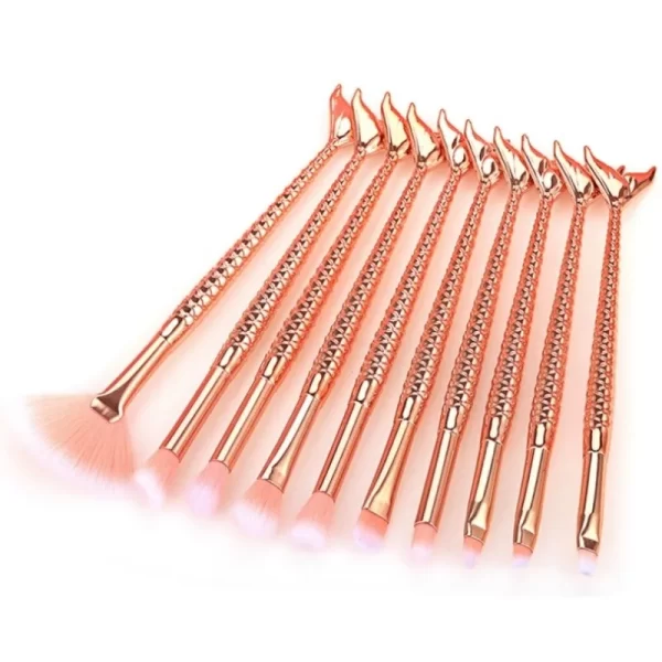 Kit de pincéis de maquiagem sereia 10 peças conjunto profissional - Image 3